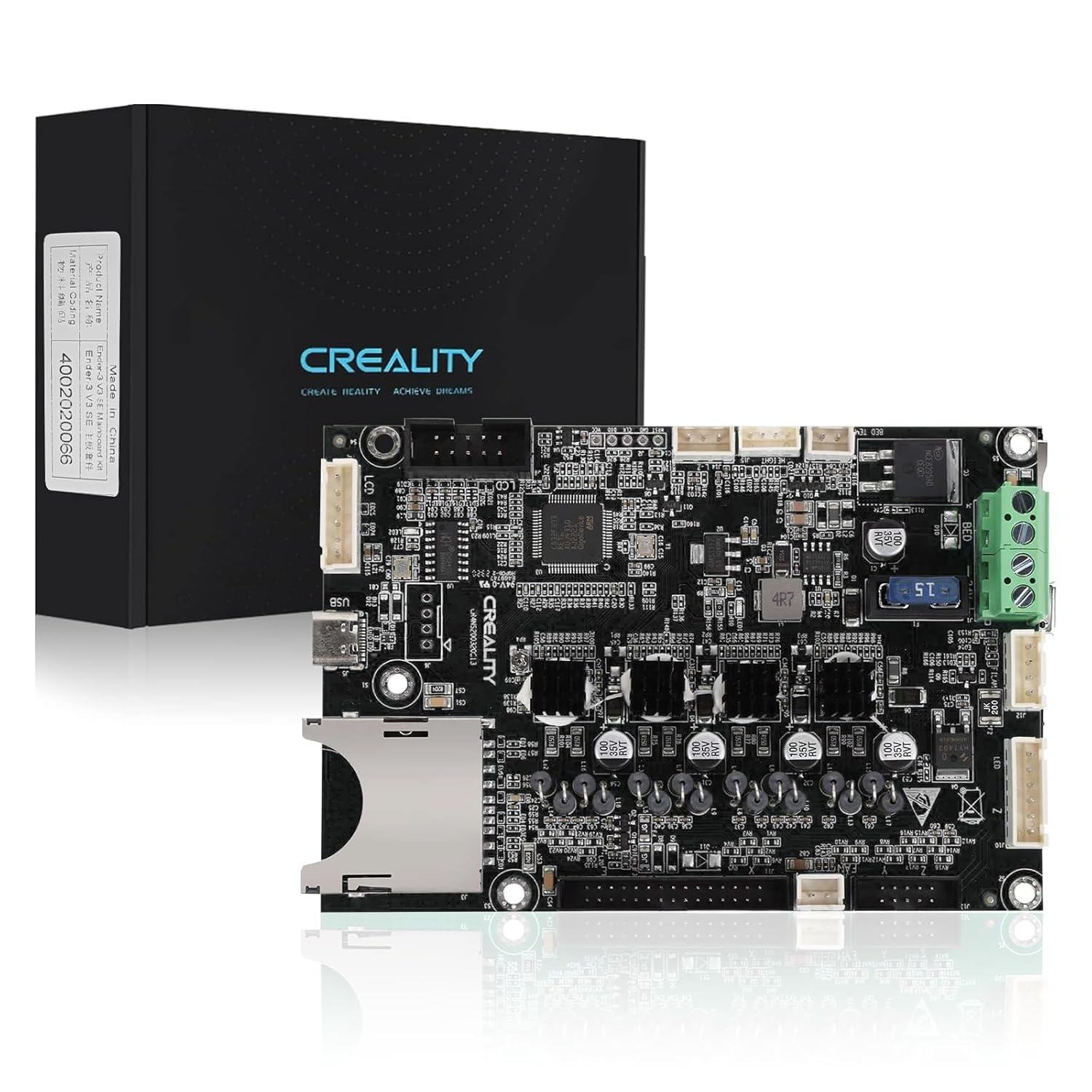 Placa de baza silentioasa pentru imprimanta 3D Creality Ender 3 V3 SE, MCU 32 de biti, driver MS35774, Plug and Play