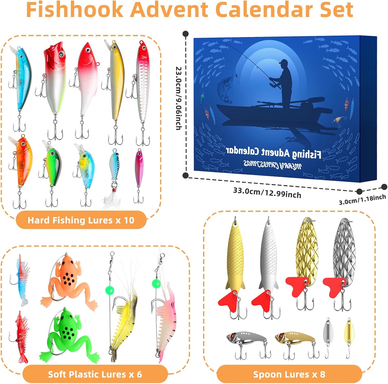 Set calendar advent momeli artificiale 24 piese, multicolor- Numaratoare inversa de Craciun 2025, 24 de Zile