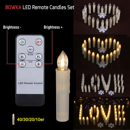 Set 40 lumanari LED cu telecomanda, impermeabile IP64, dimabile cu 5 niveluri si 3 moduri luminozitate, functie de temporizator, cu prindere tip clema, tarus, ventuza sau suport, baterii, pentru Halloween, Craciun, nunta, petrecere, decoratiuni de gradina