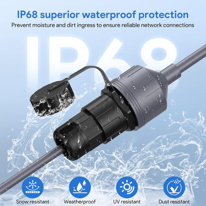 Adaptor Ethernet XLTTYWL pentru Starlink Gen 3 / Mini, RJ45, cuplaj extensie si reparatie, IP67 impermeabil, compatibil Starlink V3 Dishy, conectori lipire, pentru exterior si interior