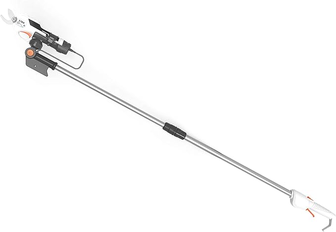 Foarfeca electrica de gradina, cu maner telescopic 190 cm, baterie de 7, 2 V, acumulator 1500 mAh, 1, 9 kg, max 13 mm, foarfece de gradina pentru tufe de trandafiri si taierea pomilor fructiferi