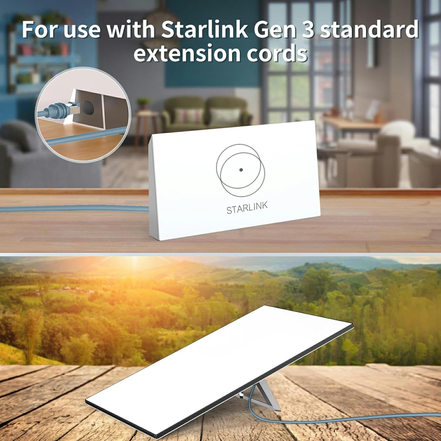 Cablu retea pentru Starlink Gen 3, de 45 m, cablu de satelit V3 compatibil Starlink Standard Actuated, 1200 Mbps, 26 AWG, impermeabil, gri