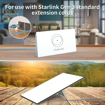 Cablu retea pentru Starlink Gen 3, de 45 m, cablu de satelit V3 compatibil Starlink Standard Actuated, 1200 Mbps, 26 AWG, impermeabil, gri