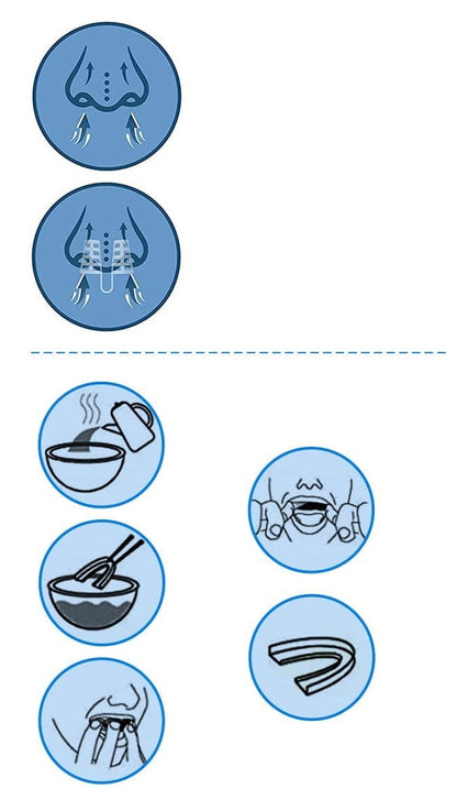 Set dispozitiv anti-sforait cu 8 dilatatoare nazale si gutiera de protectie bucala anti-bruxism, din silicon, pentru o respiratie mai buna si un somn mai linistit