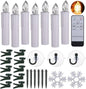 Set 40 lumanari LED cu telecomanda, impermeabile IP64, dimabile cu 5 niveluri si 3 moduri luminozitate, functie de temporizator, cu prindere tip clema, tarus, ventuza sau suport, baterii, pentru Halloween, Craciun, nunta, petrecere, decoratiuni de gradina