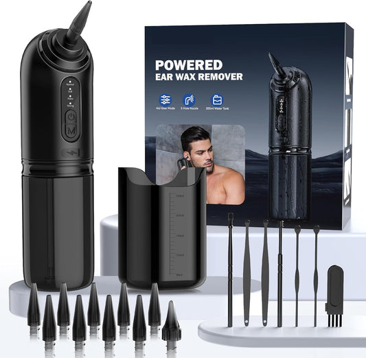 Dispozitiv de curatat urechi AZHE reincarcabil, indepartator cerumen cu camera 1080P si LED, 4 moduri curatare, baterie 2000 mAh, IP67, 10 capete incluse, otoscop wireless, compatibil Android/iOS, pentru adulti, curatare eficienta si sigura
