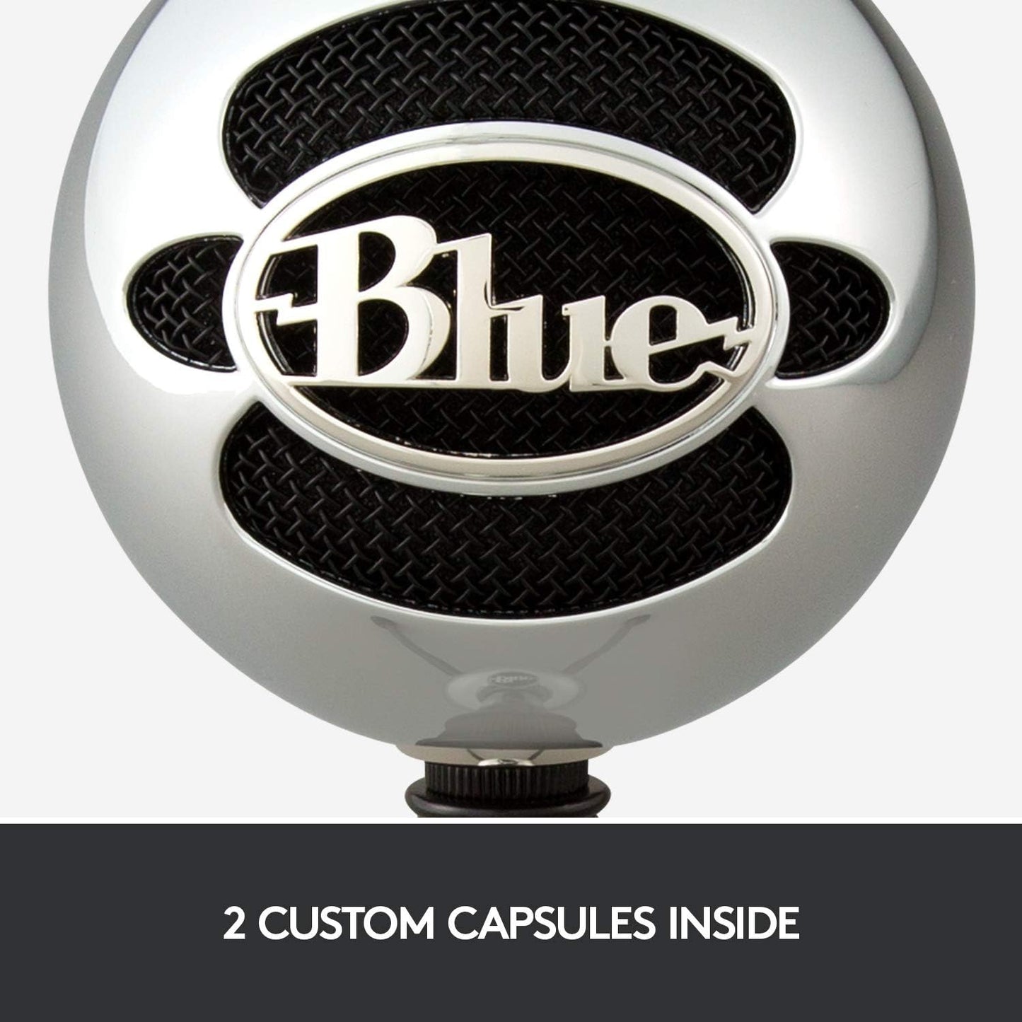 Microfon USB Blue Snowball, condensator cu 2 capsule, modele polare cardioid si omnidirectional, Plug & Play, pentru streaming, podcast, gaming, YouTube si conferinte, compatibil PC si Mac, argintiu