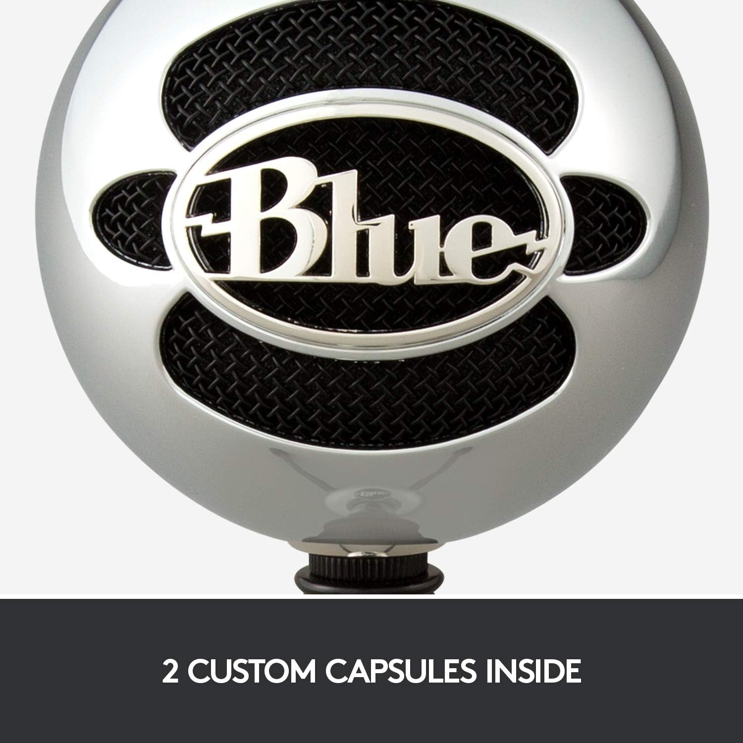 Microfon USB Blue Snowball, condensator cu 2 capsule, modele polare cardioid si omnidirectional, Plug & Play, pentru streaming, podcast, gaming, YouTube si conferinte, compatibil PC si Mac, argintiu