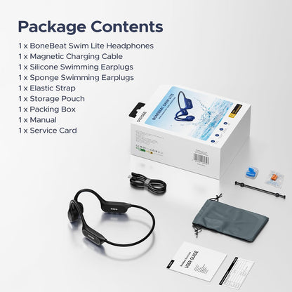Casti Wireless Doogee Bone Sound, Bluetooth 5.4, IP68, 32GB, MP3 integrat, Open-Ear, mod dublu Bluetooth/MP3, pentru ciclism, fitness sau inot, gri inchis