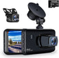 Camera de bord auto dubla, senzor G, unghi larg 170 °, ecran 3 inch, inregistrare in bucla, detectie miscare, nightvision, card de memorie de 32 GB