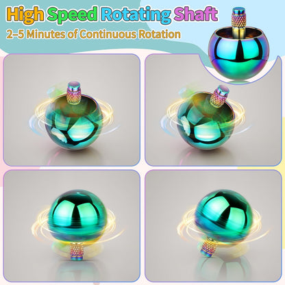 Fidget spinner metalic Coolden, titirez anti-stres, rotatie 3-5 min, silentios, otel inoxidabil 304, mini portabil EDC, pentru copii si adulti, multicolor