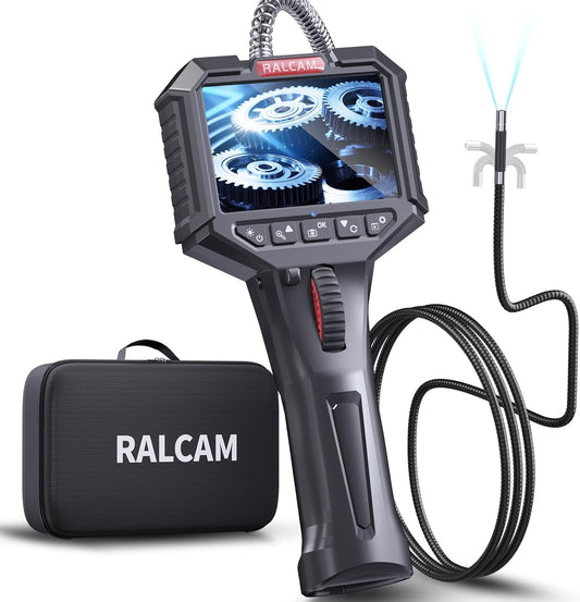 Endoscop industrial, camera de inspectie 6.2 mm rotativa 210°, cu 6 lumini LED, marire 4x, ecran de 3.5 inch, tub semirigid IP67