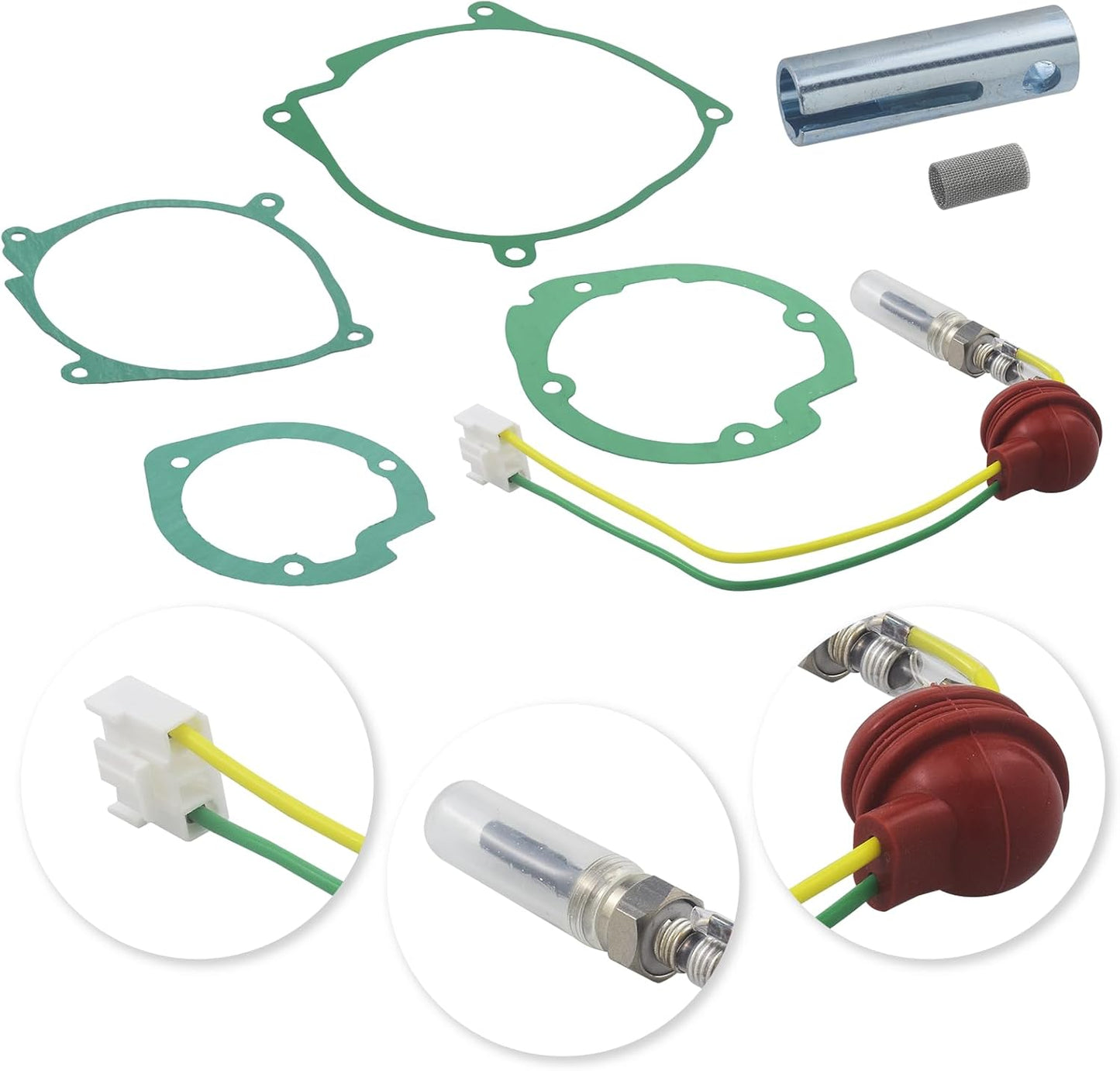 Set bujie incandescenta sirocou, pentru incalzitor diesel Webasto/Eberspacher 12V de 3 KW 5 KW 8 KW, cu garnituri, filtru si cheie