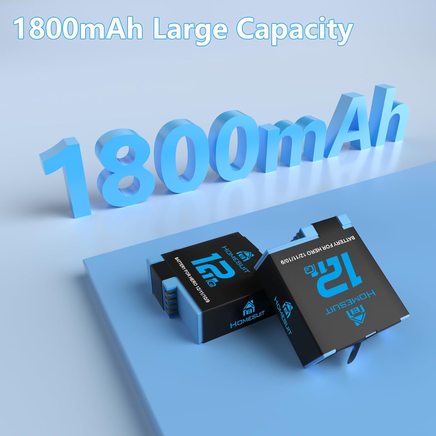 Set 2 acumulatori 1800 mAh si incarcator cu 3 canale, pentru Gopro Hero 12 Black, Hero 11 Black, Hero 10 Black, Hero 9 Black