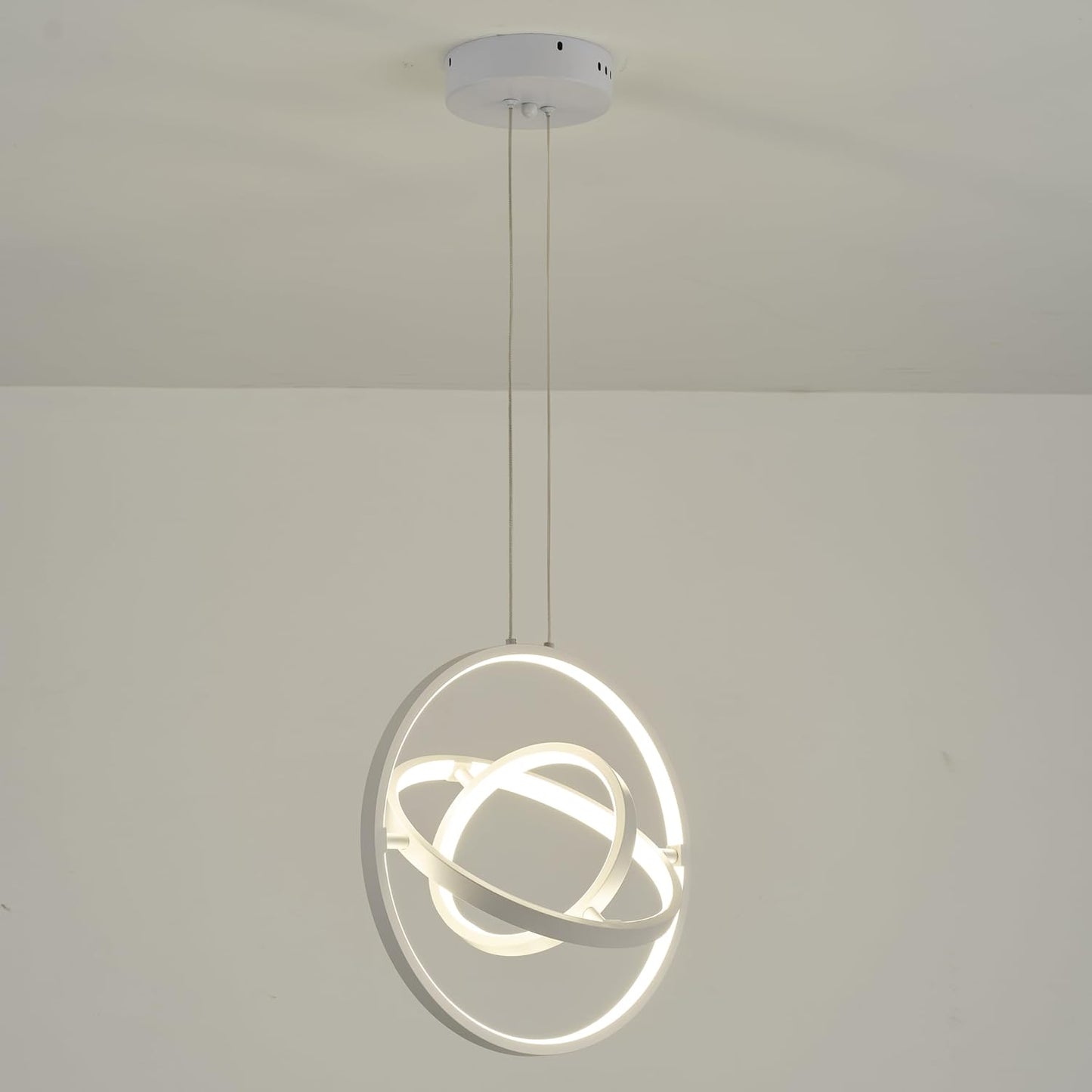 Lustra suspendata, lampa LED cu lungime reglabila si modificare forma, iluminare 360°, CRI 80+, pentru living, dormitor, bucatarie, hol