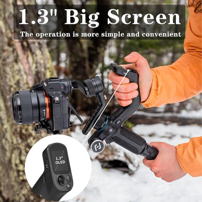 Sistem stabilizare imagine 4 in 1, stabilizator Gimbal cu 3 axe, display 1.3 inch, Fast Charge, rotita multifunctionala, incarcare pana la 1.2 kg, pentru camera de actiune, GoPro, smartphone, camera video, Scorp Mini
