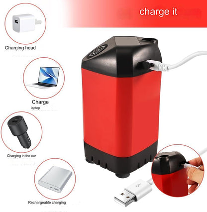 Dus portabil pentru camping cu pompa electrica si acumulator reincarcabil 3800 mAh, afisaj LED pentru temperatura, 5 l/min, impermeabil, pentru drumetii, pescuit, spalat auto, animale