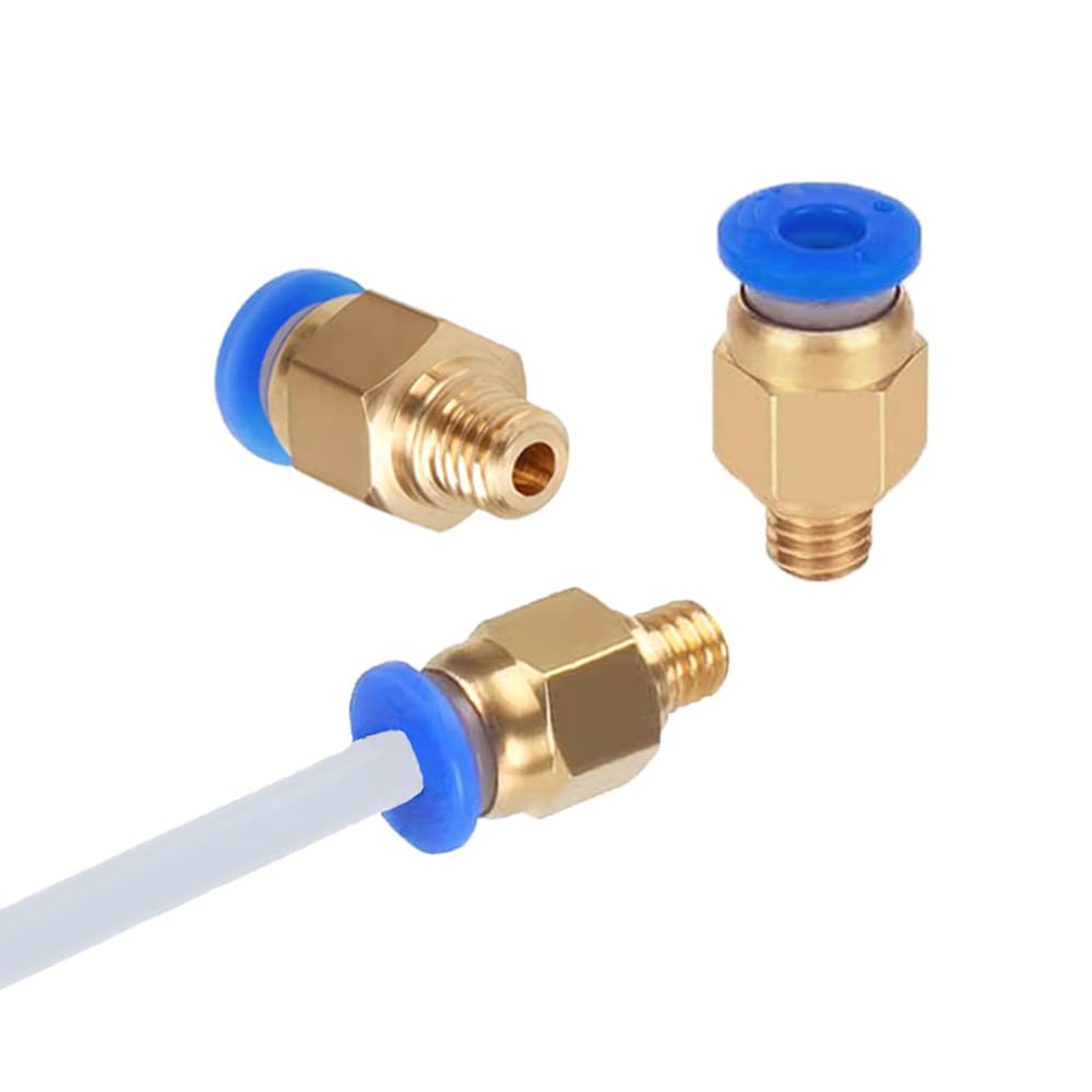 Set 20 conectori pneumatici pentru imprimante 3D, conectori pneumatici rapizi PC4-M6, filet de 6 mm si filament de 4 mm