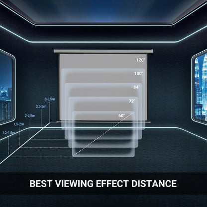 Ecran de proiectie videoproiector 120 inch motorizat, cu telecomanda, prindere in perete sau tavan, 244 x 183 cm, alb/negru