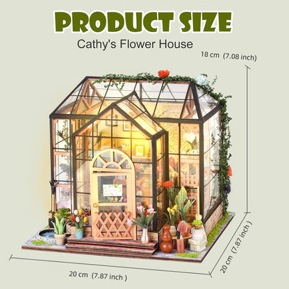 Puzzle 3D, Book Nook Garden House, cotor de carte DIY cu lumini LED, buton cu touch, transparenta, +14 ani