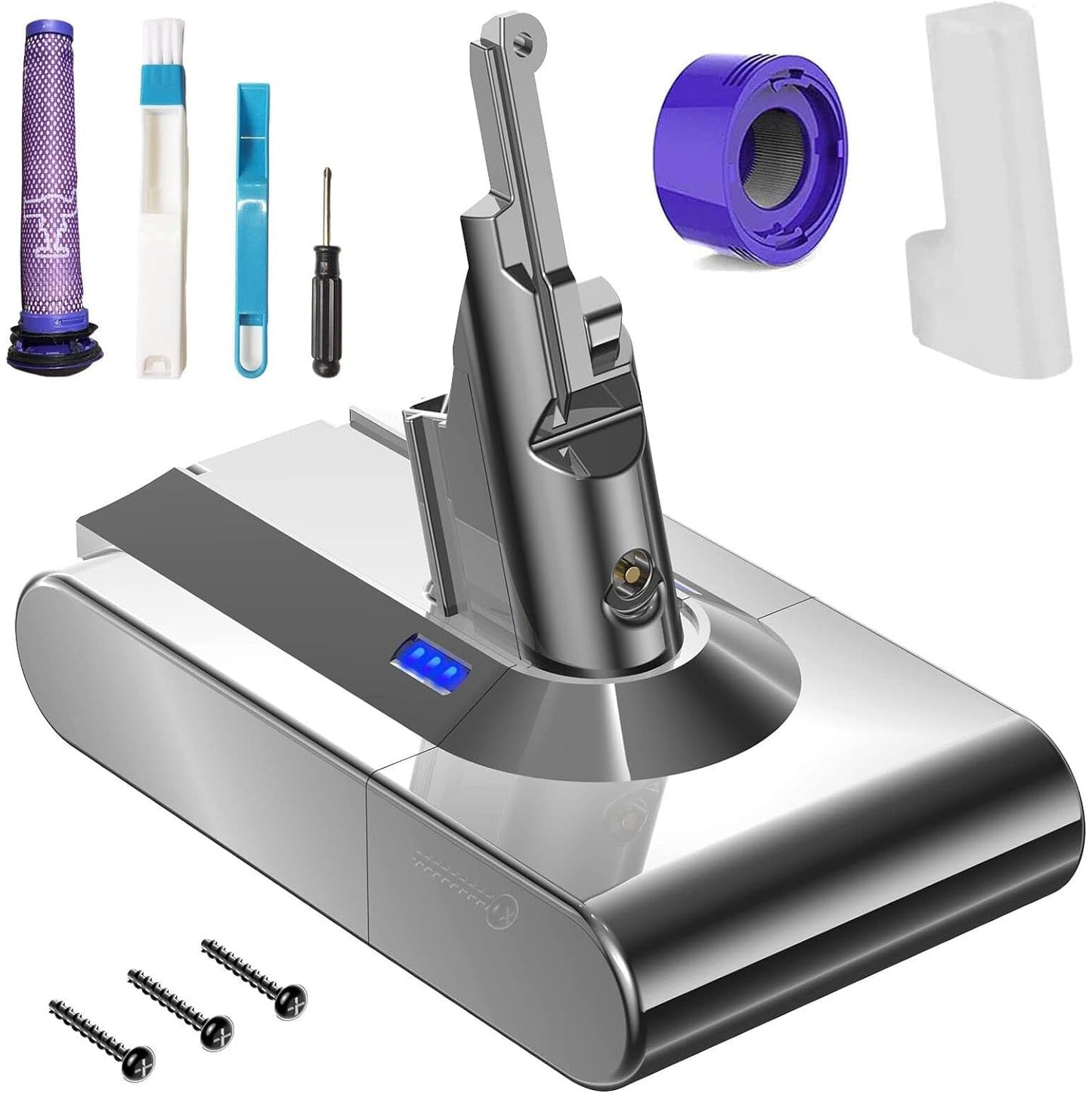 Acumulator 4600 mAh pentru Dyson V8, baterie 21, 6 V compatibila cu Dyson V8 Animal, V8 Absolute, V8 Motorhead SV10, cu filtru inclus