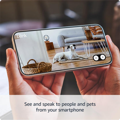 Noul Blink Mini 2 – Camera smart de supraveghere HD color cu vedere nocturna, reflector, microfon bidirectional si detectie miscare, compatibila Alexa (Negru)