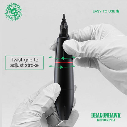 Masina de tatuat rotativa Dragonhawk Mast Pen Space, aluminiu, motor japonez, cursa reglabila 2.8–3.5 mm, ergonomica, compatibila cartuse, 6–9V, model WQ102-2