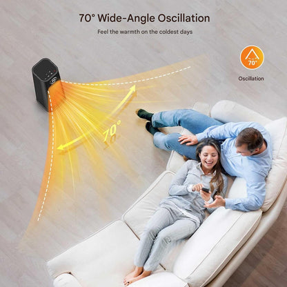 Aeroterma ceramica 2000W – Cu telecomanda, termostat si temporizator, protectie supraincalzire, oscilatie 70°, A++