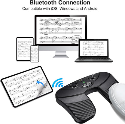 Pedala comutatoare de intors partituri, dispozitiv Bluetooth cu 5 moduri functionare, portabil cu acumulator reincarcabil, silentios, compatibil Windows, Android, iOS