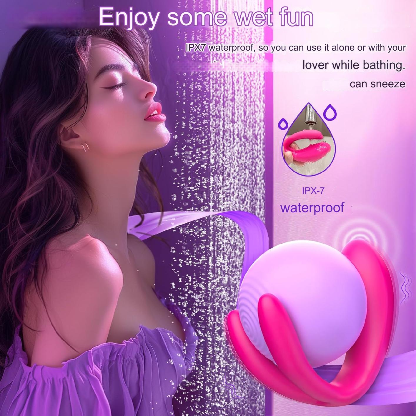 Vibrator pentru femei cu stimulator clitoris si control prin aplicatie telefon, impermeabil IPX7, 10 moduri vibratie, dildo erotic pentru cupluri, silentios