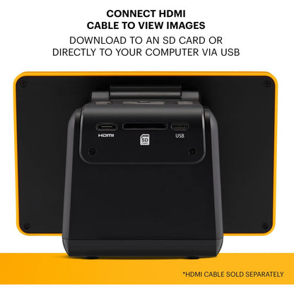 Scanner de film si diapozitive cu ecran LCD de 7 inch, 14/22 mp, compatibil film color si alb-negru 135, 110 si 126, functie incarcare continua, editare foto, cu slot card SD sau SDHC, port HDMI, negru