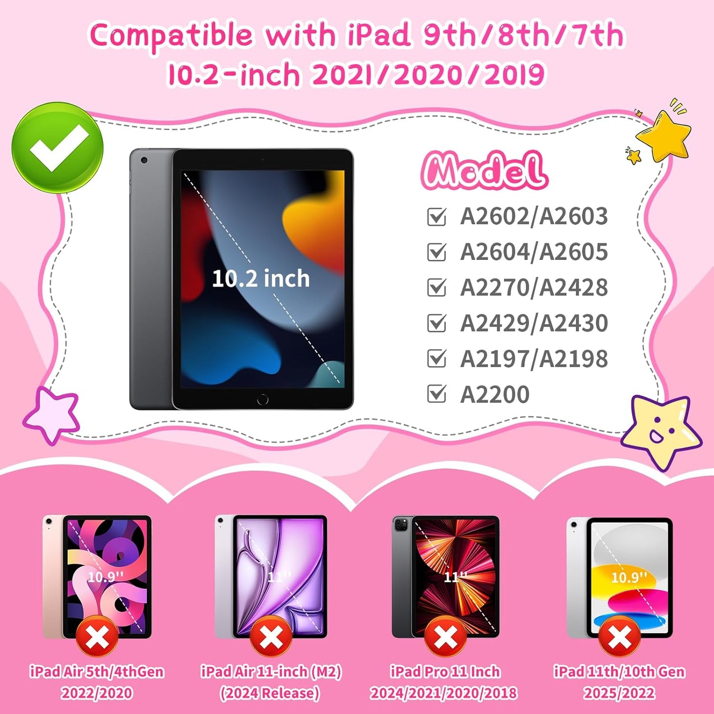 Husa Coolden pentru iPad 10.2 Gen 7/8/9 – Model cu capsuni, suport 360°, rezistenta la socuri, curea de umar, roz