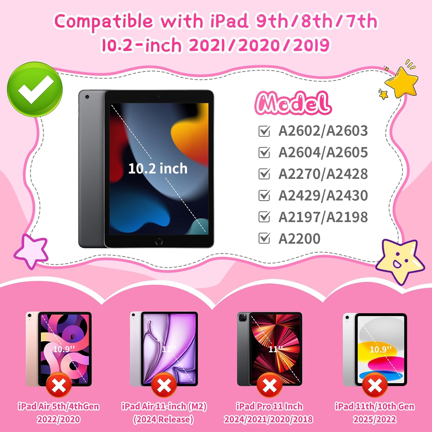 Husa Coolden pentru iPad 10.2 Gen 7/8/9 – Model cu capsuni, suport 360°, rezistenta la socuri, curea de umar, roz