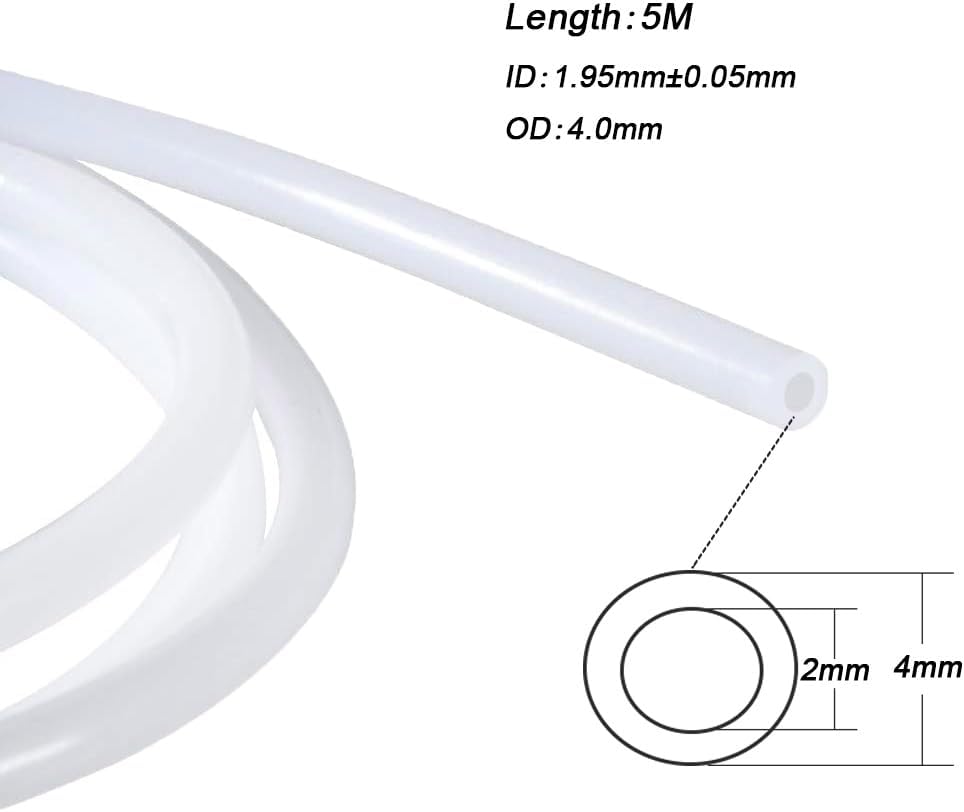 Set tub teflon de 5 m pentru imprimanta 3D cu 10 conectori pneumatici PC4-M6 si 10 conectori PC4-M10, furtun PTFE pentru imprimate cu filament 1.75 mm
