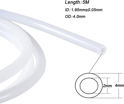 Set tub teflon de 5 m pentru imprimanta 3D cu 10 conectori pneumatici PC4-M6 si 10 conectori PC4-M10, furtun PTFE pentru imprimate cu filament 1.75 mm