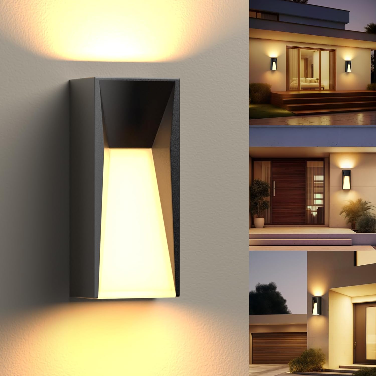 Lampa LED, aplica de perete pentru interior si exterior, impermeabila IP65, 23000 lumeni, 3000 K, design modern, din aluminiu