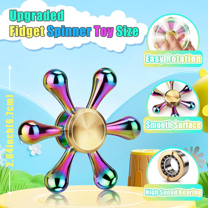 Fidget Spinner Coolden, jucarie anti-stres silentioasa, rotatie 3-5 minute, inalta calitate, pentru birou, scoala si cadou copii, adulti (multicolor)