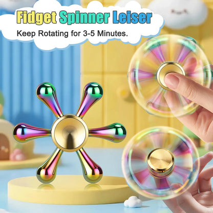 Fidget Spinner Coolden, jucarie anti-stres silentioasa, rotatie 3-5 minute, inalta calitate, pentru birou, scoala si cadou copii, adulti (multicolor)