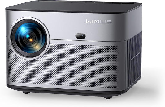 Videoproiector Wimius P64 WiFi Bluetooth Full HD 1080P, 600 ANSI Lumeni 4K Suport WiFi-6 Home Theater LED de 300 inchi pentru iOS/Android/TV Stick/Xbox/PS5 HDMI AV USB