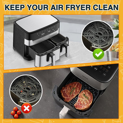 Set 27 accesorii pentru friteuza cu aer cald Philips Dual Basket Airfryer 3000/5000 series (6L/3L), tavi silicon, gratare inox, multicolor