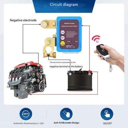 Izolator baterie auto, intrerupator cu telecomanda wireless, 12/24V 240 A, antifurt cu oprire automata pentru masina, camion, rulota, barca