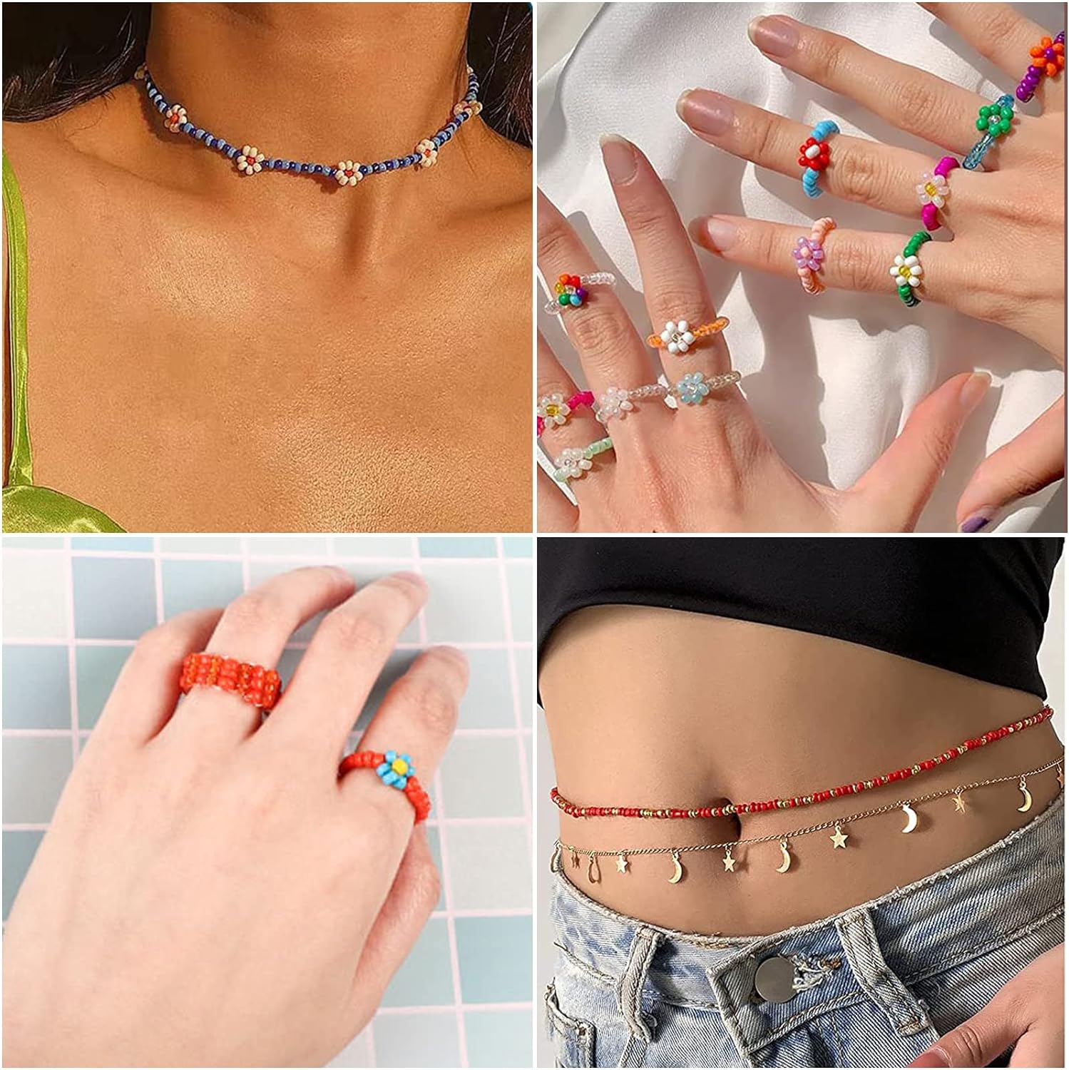 Set 9200 margele din sticla pentru confectionat bratari, 26 de culori, forfeca, penseta si 2 role snur elastic, 2x ace, pentru coliere, bijuterii