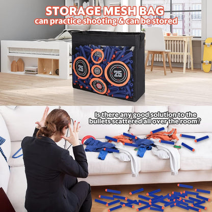 Set 600 sageti Darts din spuma, compatibile Nerf N-Strike Elite – Munitie Refill pentru pistol de jucarie, sageti de rezerva cu sac de depozitare si tinta antrenament