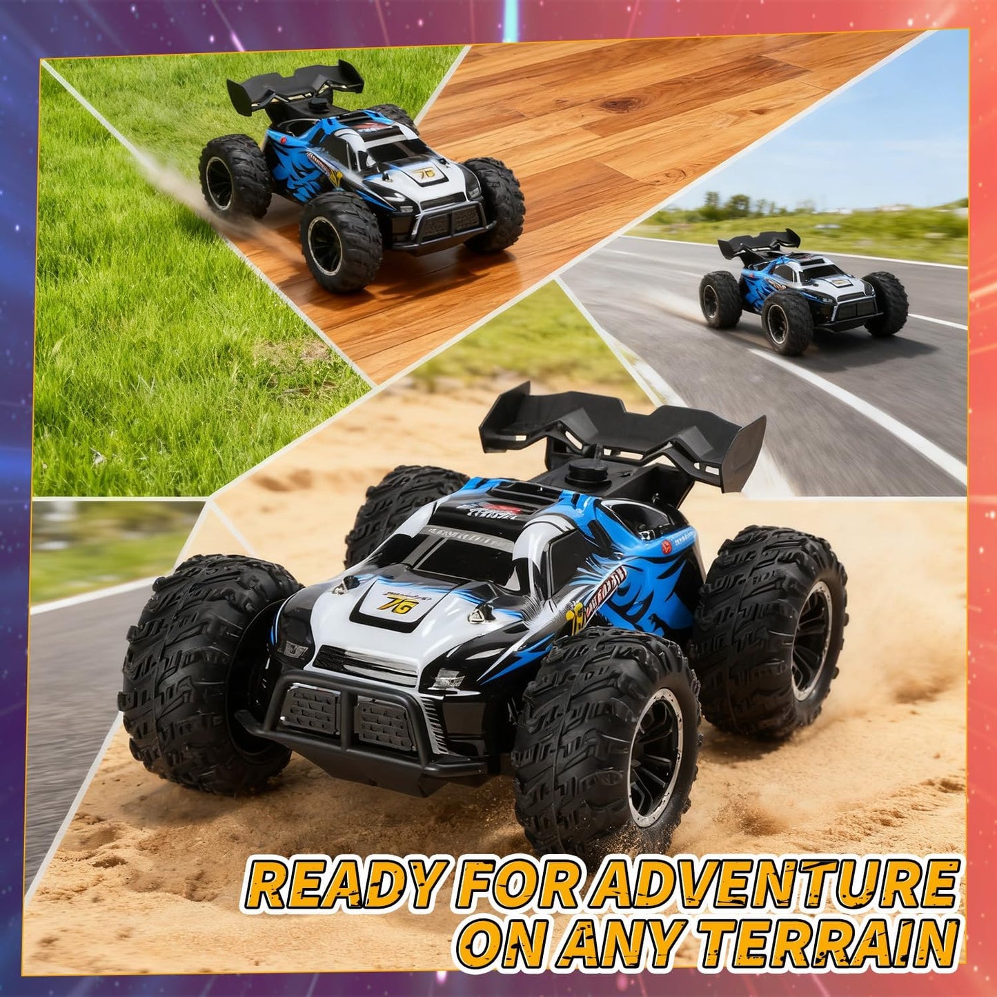 Masina RC DEERC 1:16 4WD – LED, muzica, efect abur, baterie duala, 40 minute autonomie, cu telecomanda