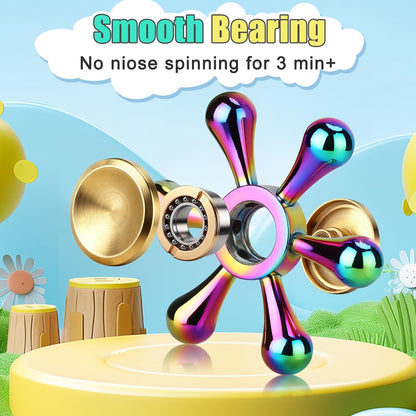 Fidget Spinner Coolden, jucarie anti-stres silentioasa, rotatie 3-5 minute, inalta calitate, pentru birou, scoala si cadou copii, adulti (multicolor)