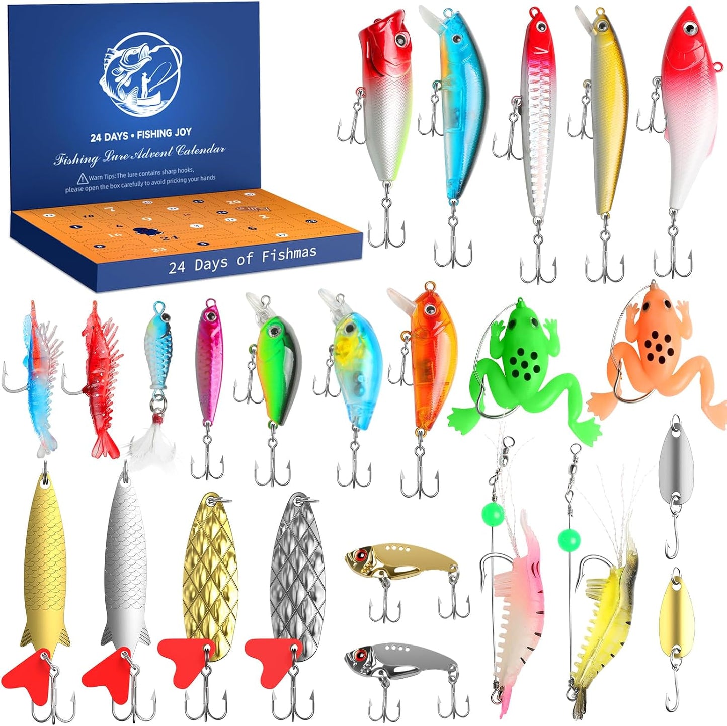 Set calendar advent momeli artificiale 24 piese, multicolor- Numaratoare inversa de Craciun 2025, 24 de Zile