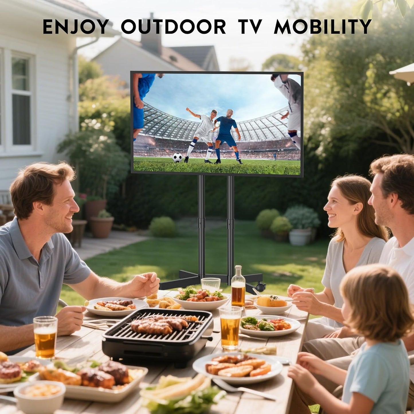 Suport TV BONTEC cu roti pentru ecrane Plasma/LCD/LED de 32-70 inch, pana la 50 kg, 6 reglaje de inaltime, VESA 400 x 400 mm