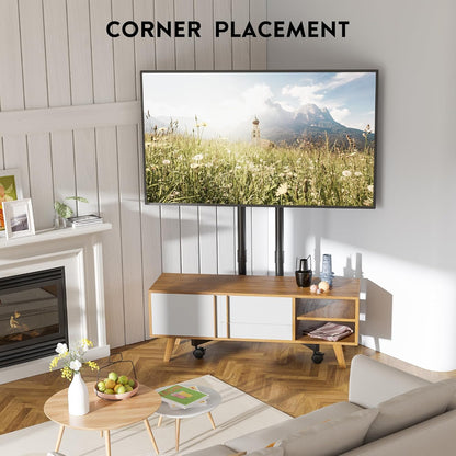 Suport TV BONTEC cu roti pentru ecrane Plasma/LCD/LED de 32-70 inch, pana la 50 kg, 6 reglaje de inaltime, VESA 400 x 400 mm