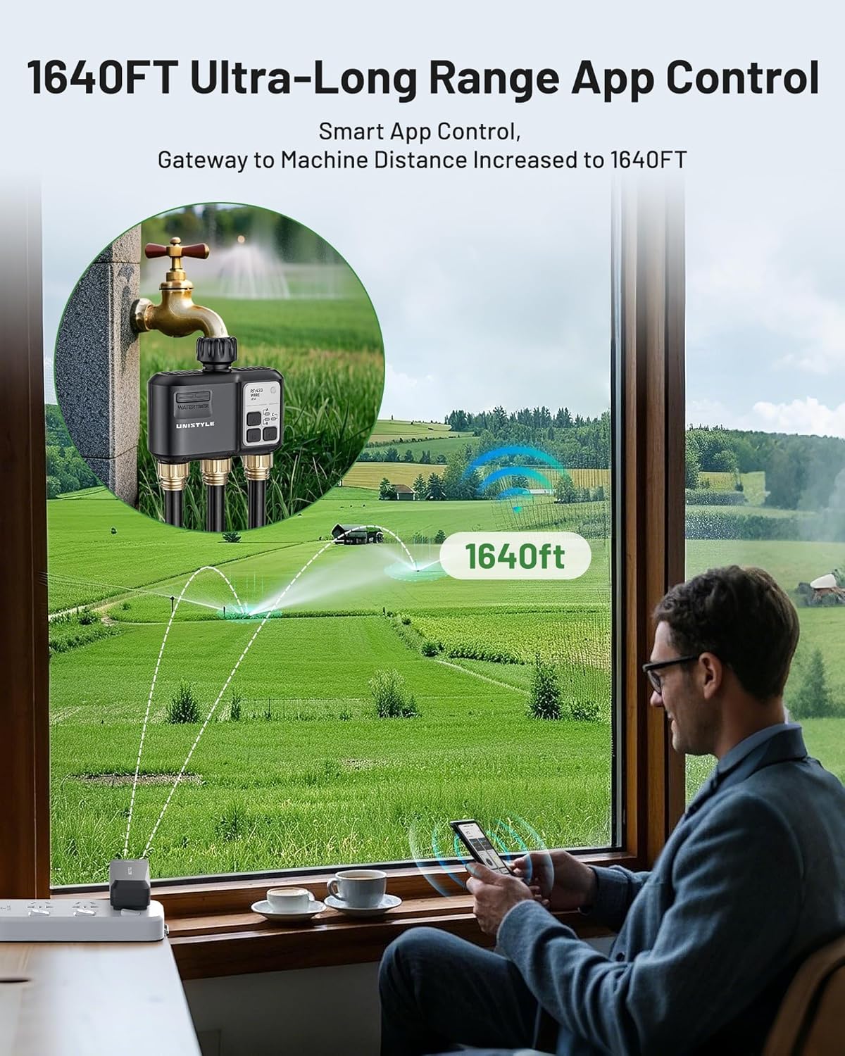 Programator de irigare/udare smart cu 3 iesiri, WiFi, 3 zone irigare, control prin aplicatie, planuri de udare, comenzi vocale prin Alexa si Google Voice Control, compatibil Android si iOS