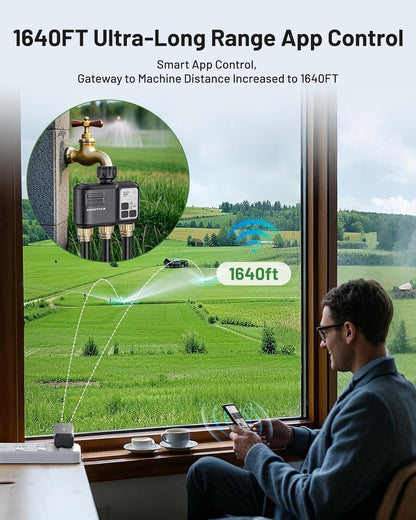 Programator de irigare/udare smart cu 3 iesiri, WiFi, 3 zone irigare, control prin aplicatie, planuri de udare, comenzi vocale prin Alexa si Google Voice Control, compatibil Android si iOS